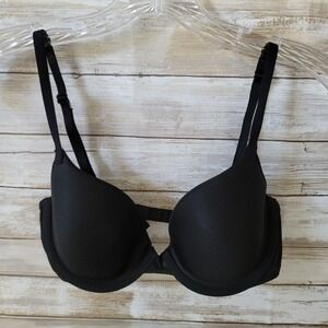 Victoria's Secret Women's 32D Lined Demi Bra Solid Black Convertible Strap